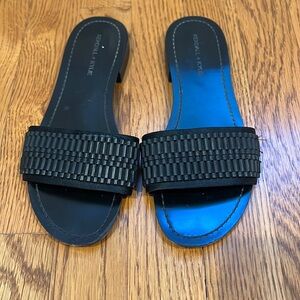 Kendall and Kylie black flat sandals